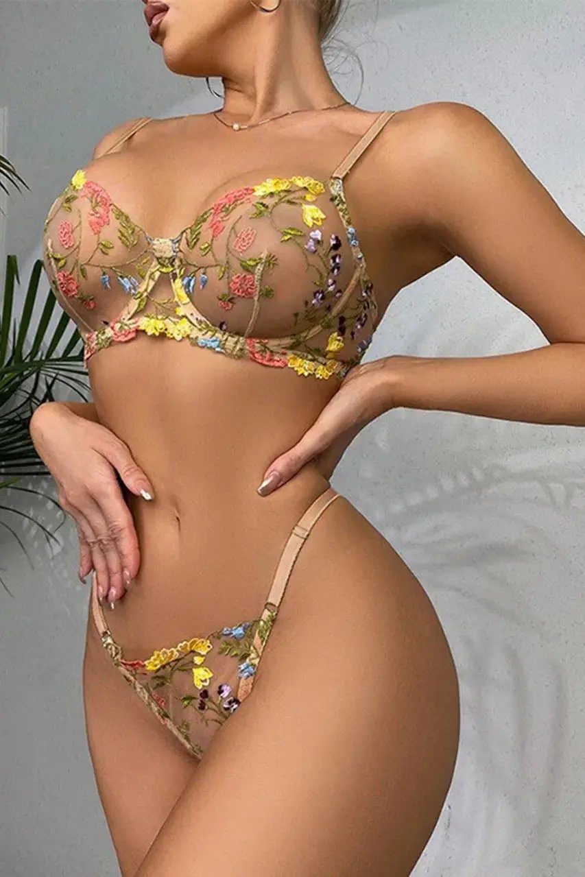 Spring Garden Bra Set 3wishes.com