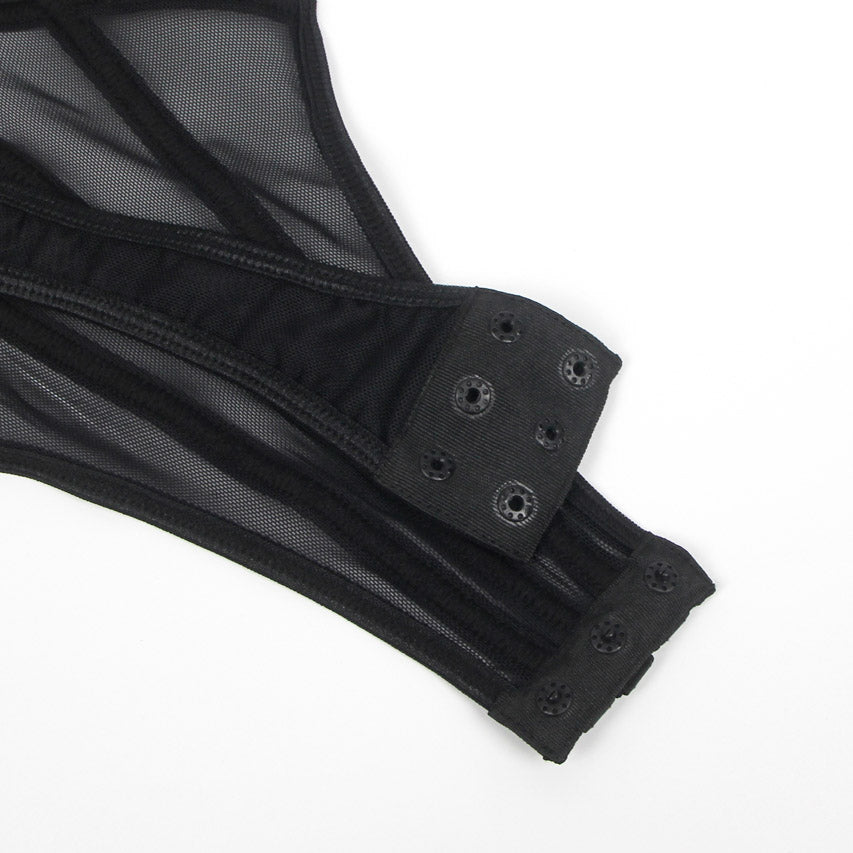 Black Chain Harness Bodysuit 3wishes.com