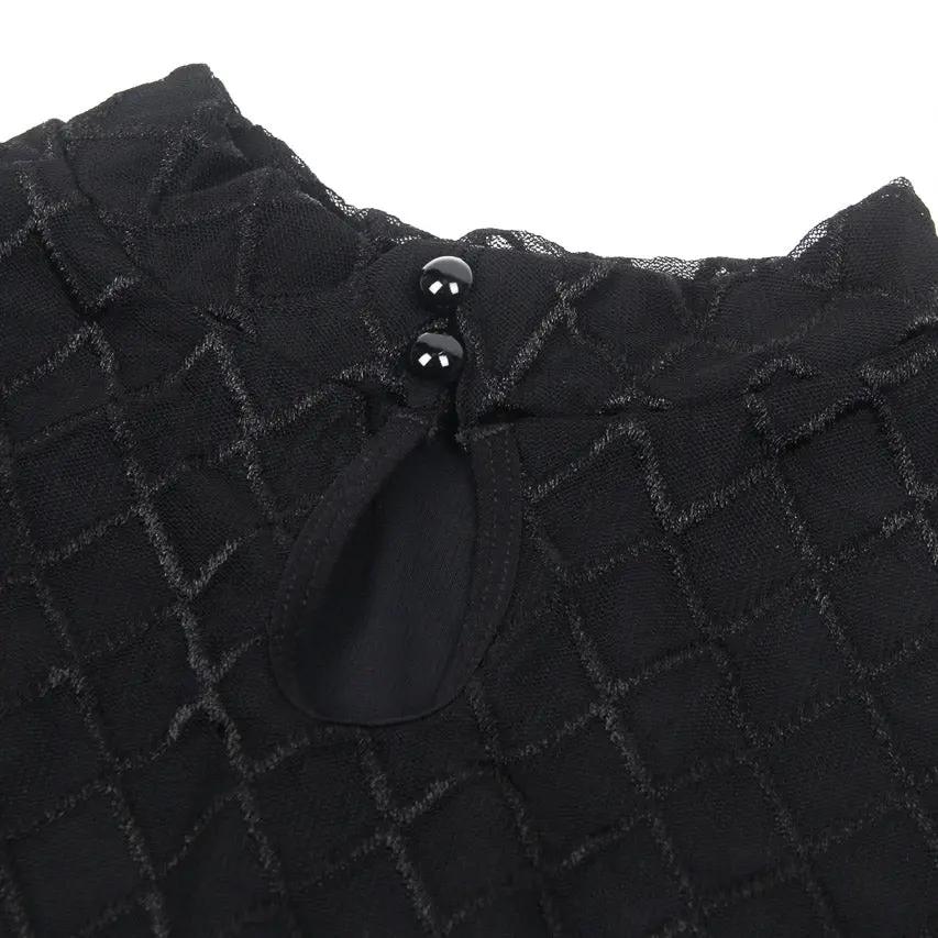 3wishes.com Apparel & Accessories > Clothing > Lingerie - High Neck Mesh Sleeve Lingerie Teddy - Premium Quality 3wishes.com