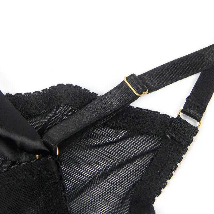 Lace-Up Back Sheer Chemise 3wishes.com