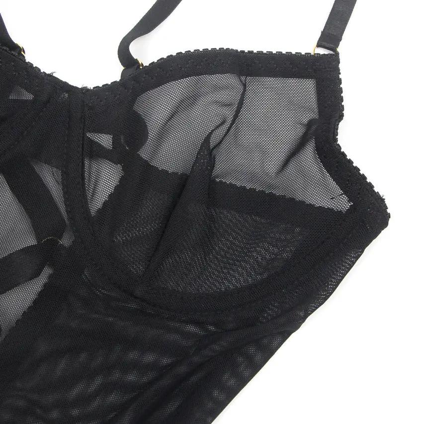 Lace-Up Back Sheer Chemise 3wishes.com