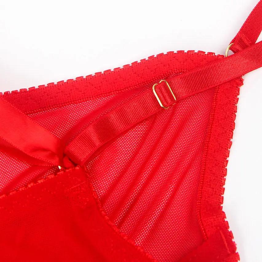 Lace-Up Back Sheer Chemise 3wishes.com