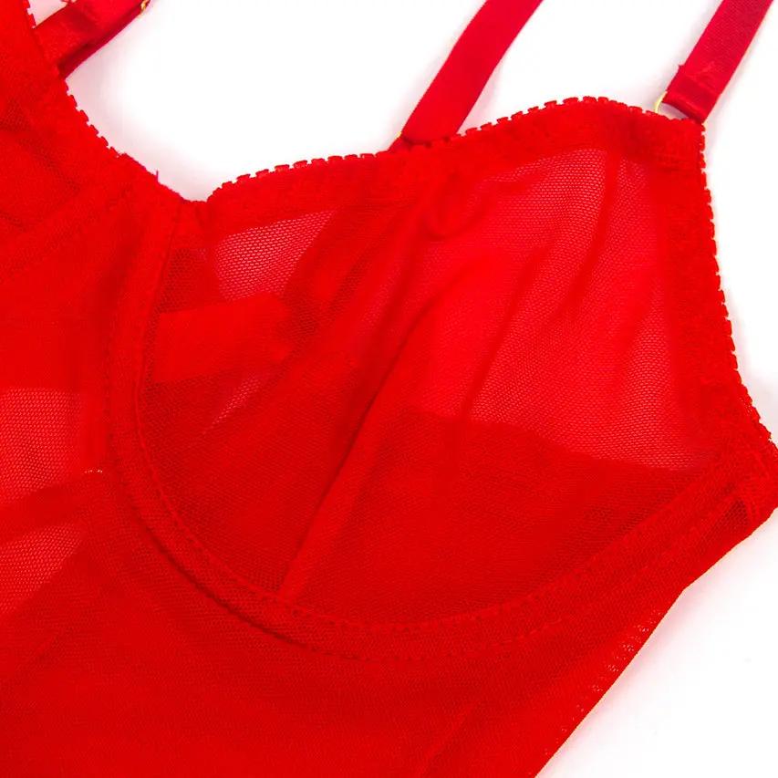 Lace-Up Back Sheer Chemise 3wishes.com