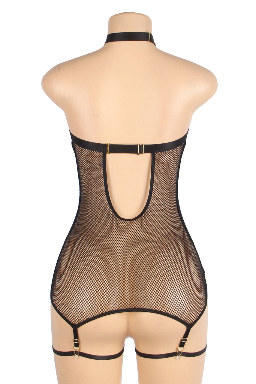 3wishes: Sexy Deep V Faux Leather Chemise