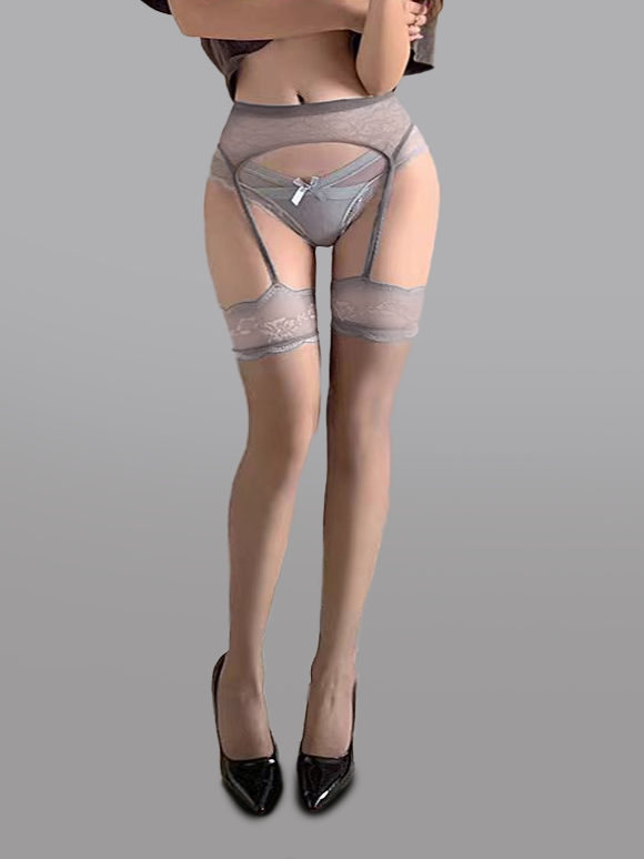 Lace Waist Garter Tights Hello.LA.Girl