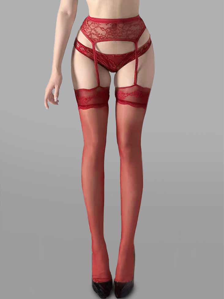 Lace Waist Garter Tights Hello.LA.Girl