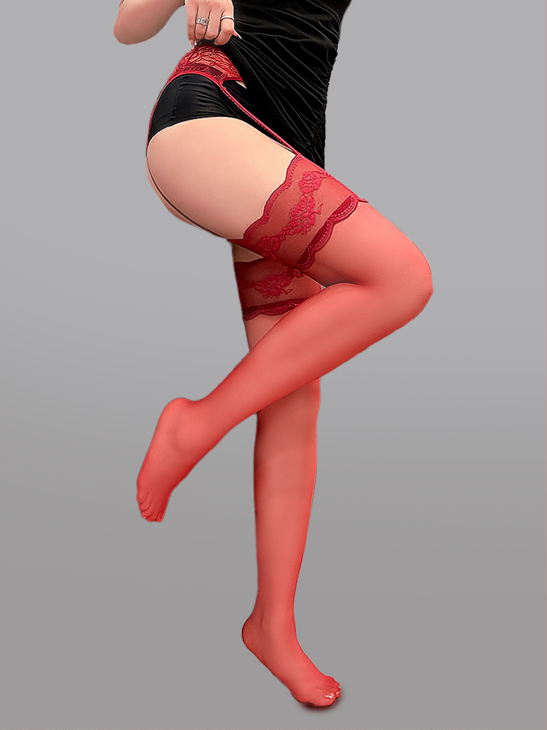 Lace Waist Garter Tights Hello.LA.Girl