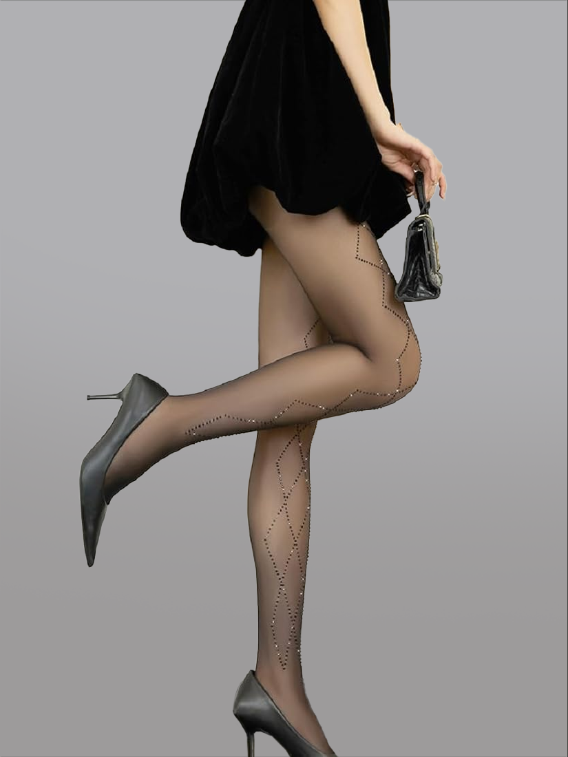 Diamond Checkered Tights With Soft Comfortable Fit Edition Hello.LA.Girl