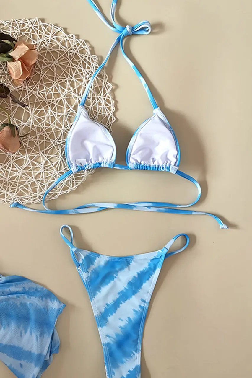 3wishes.com Apparel & Accessories > Clothing > Swimwear - 3wishes Blue Bombshell Bikini - Quick Dry, UV Protection - Premium Quality 3wishes.com