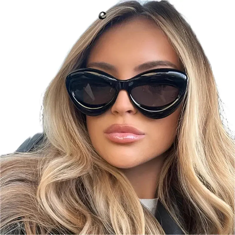 Plush Women Cat Eye Sunglasses for Stylish Protection - Love Salve 