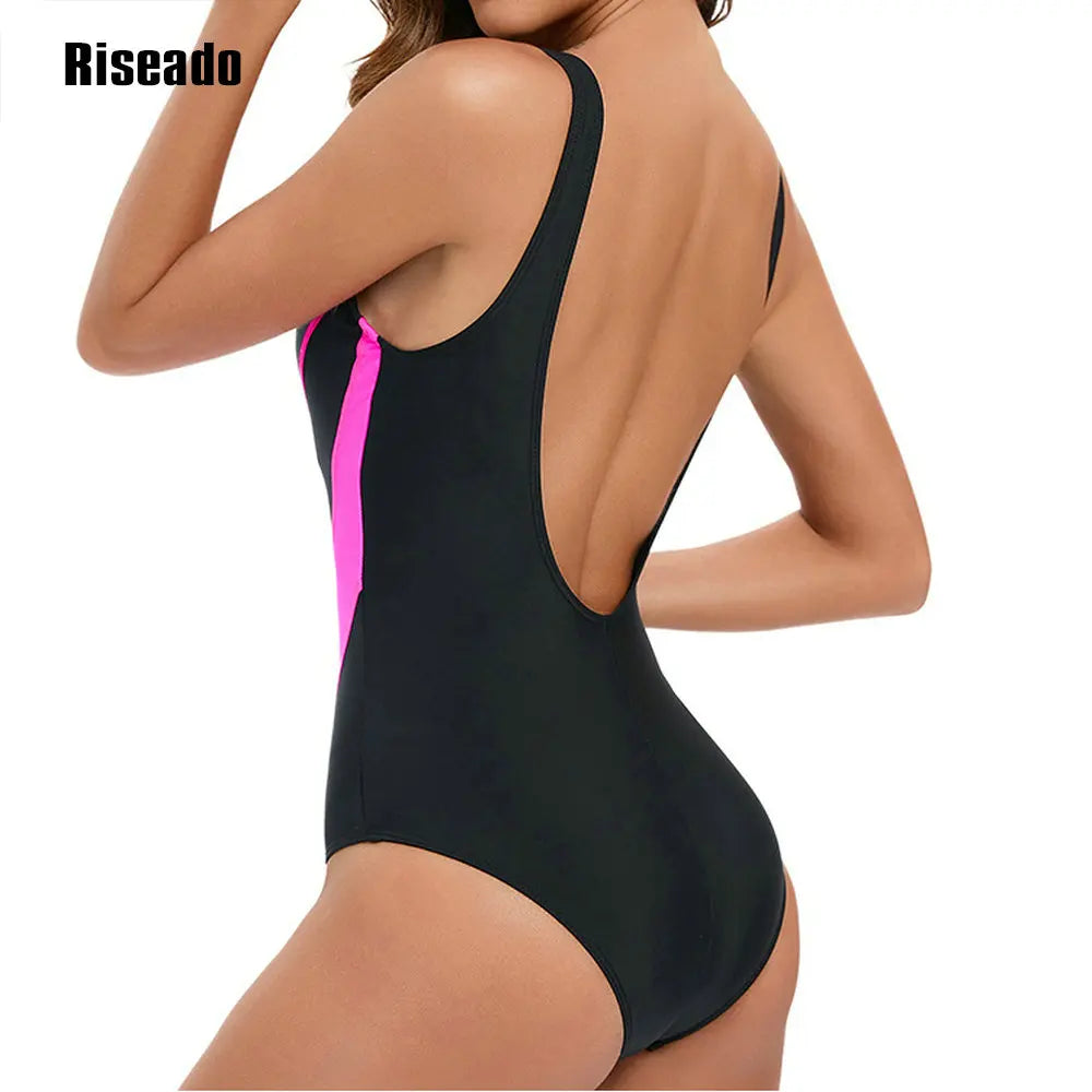 2024 Women's Sleeveless One-Piece Monokini Swimwear - Riseado Maillot De Bain for Swimming