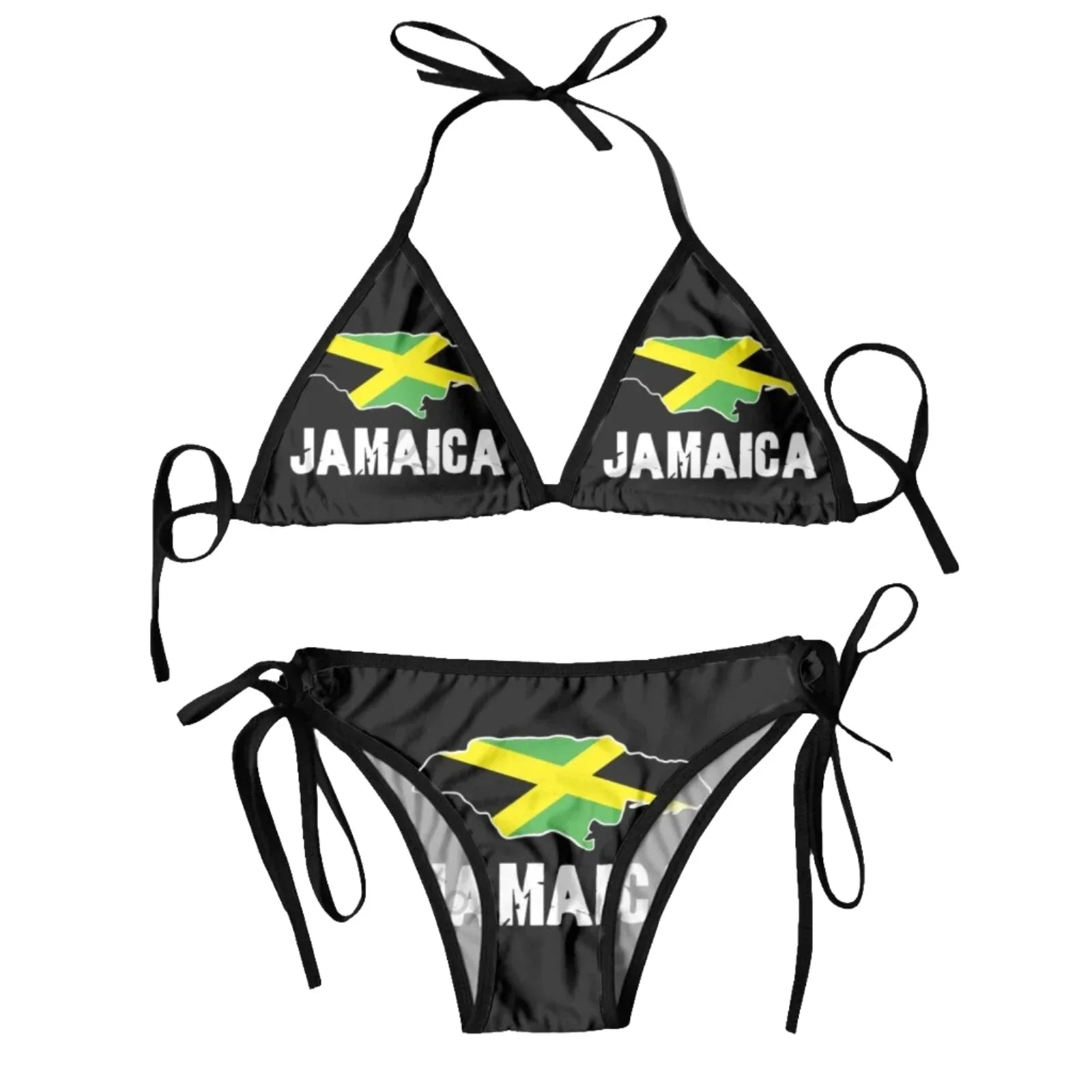 Jamaican Flag Two Piece Swimsuit for Confident Women - Love Salve 