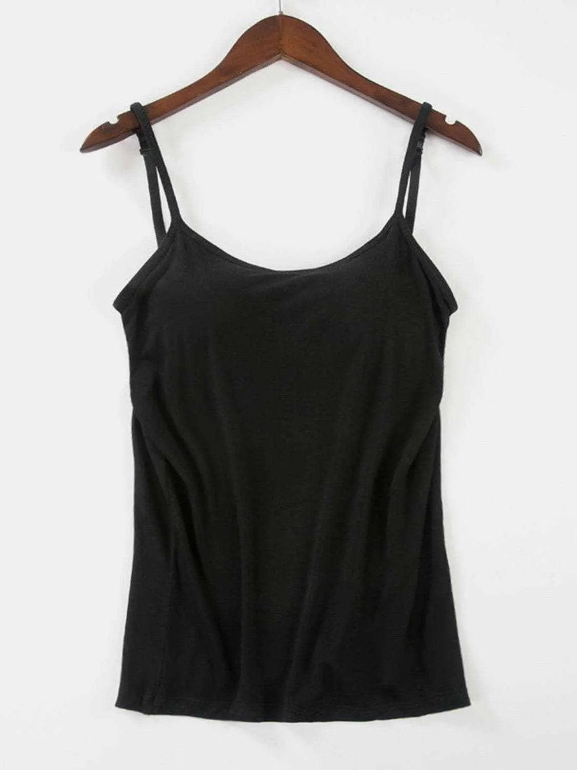 Scoop neck cami with adjustable straps - Love Salve 