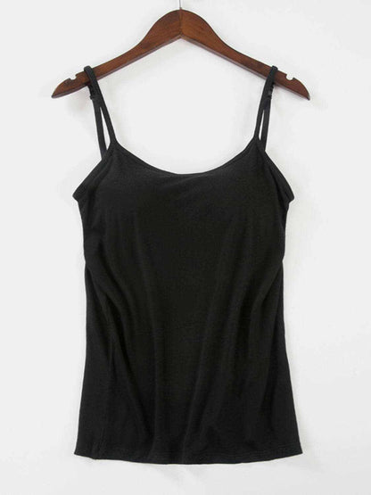 Scoop neck cami with adjustable straps - Love Salve 