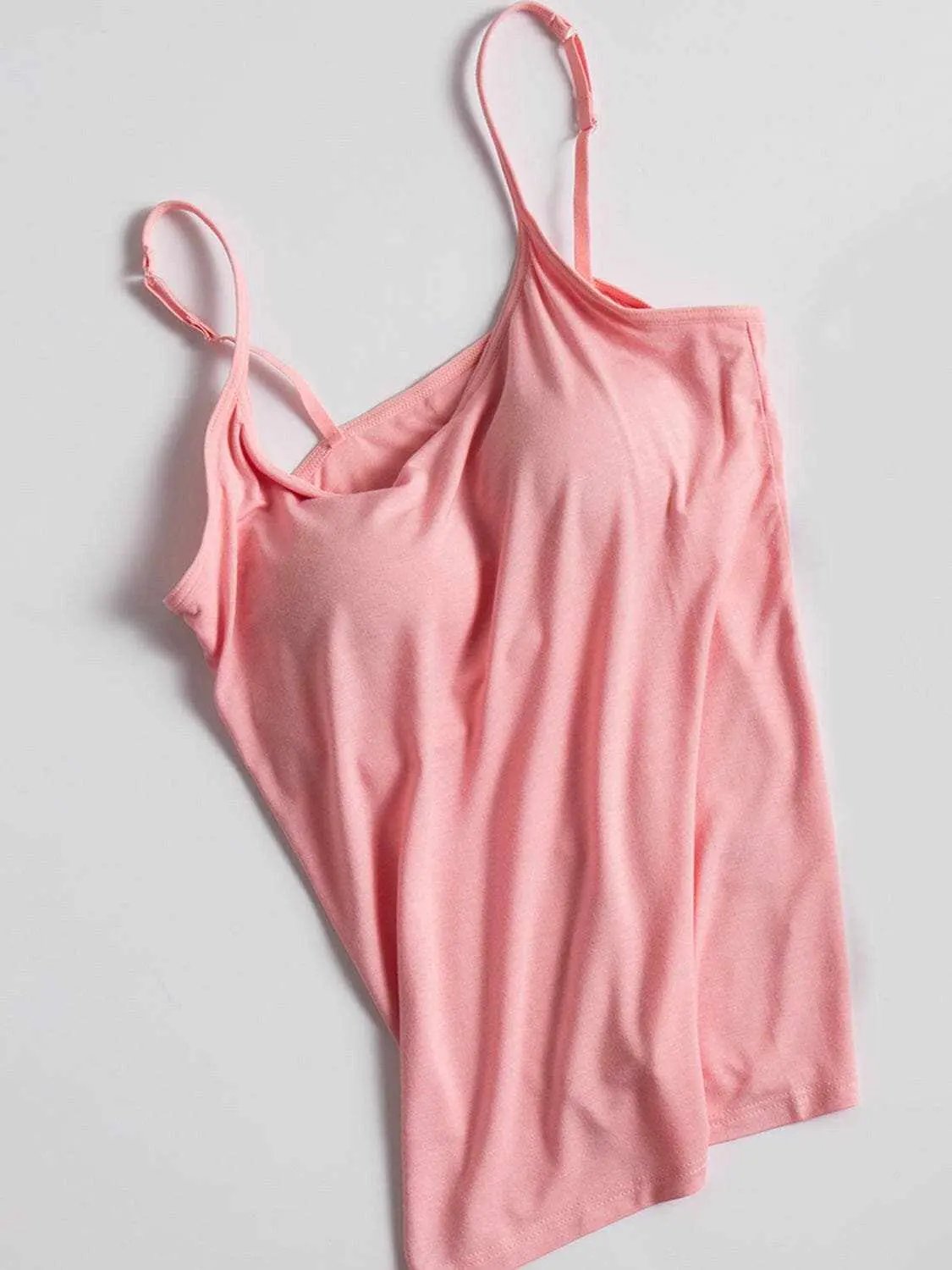 Scoop neck cami with adjustable straps - Love Salve 