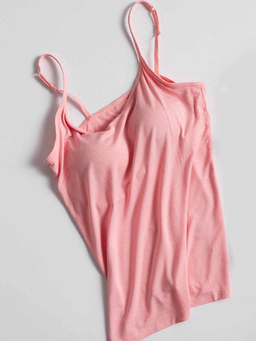 Scoop neck cami with adjustable straps - Love Salve 