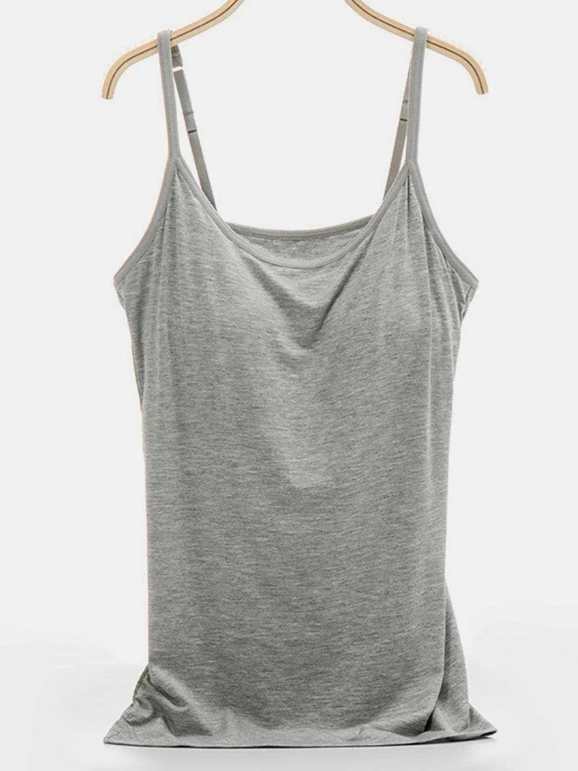 Scoop neck cami with adjustable straps - Love Salve 