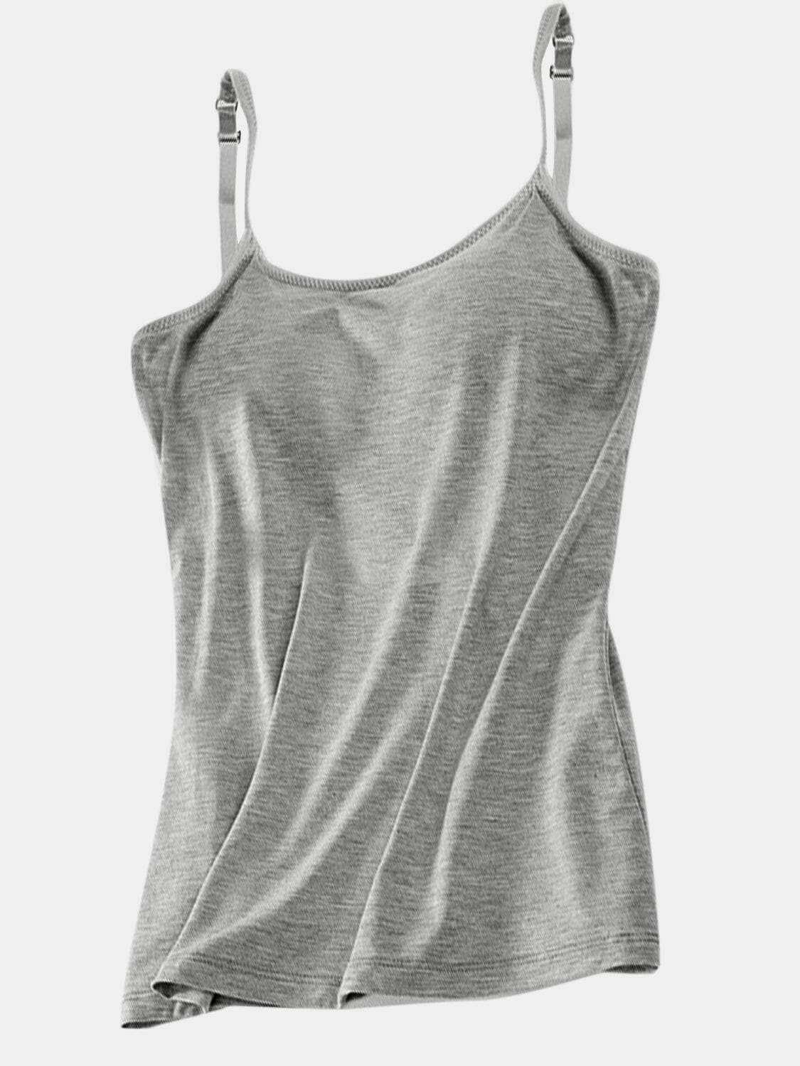 Scoop neck cami with adjustable straps - Love Salve 