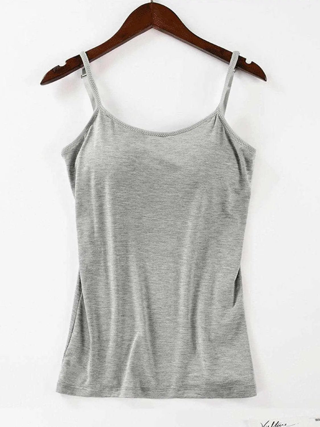 Scoop neck cami with adjustable straps - Love Salve 