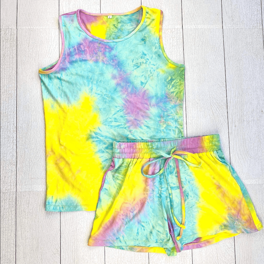Original Rainbow Tie Dye Shorts and Tank Set MM