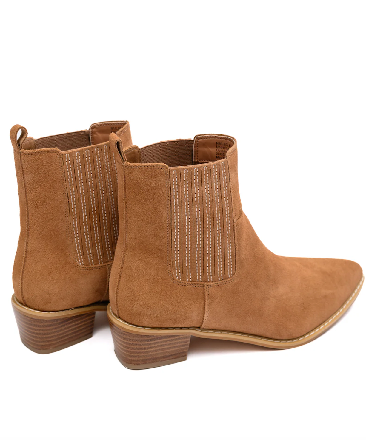 Leonor Suede Ankle Boot Tan With Elastic Sides And Pull Tab Naughty Monkey