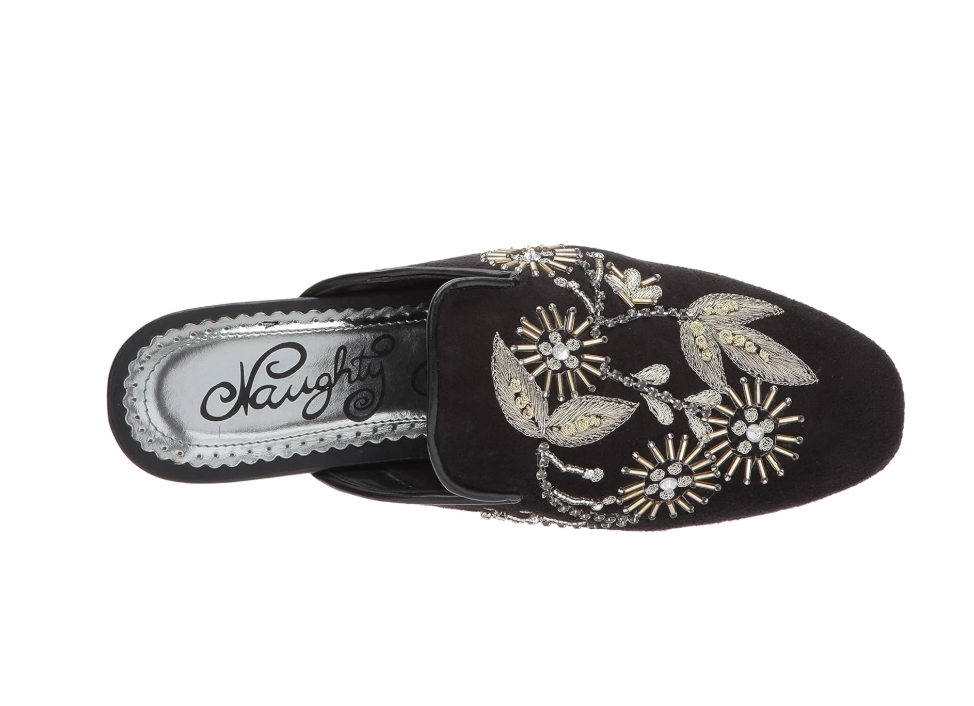 Floral Island Embroidered Flats in Black for Women Chic Naughty Monkey