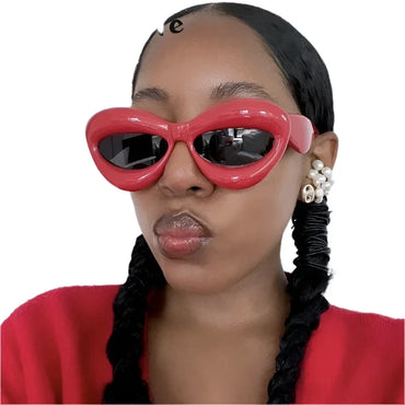 Plush Women Cat Eye Sunglasses for Stylish Protection