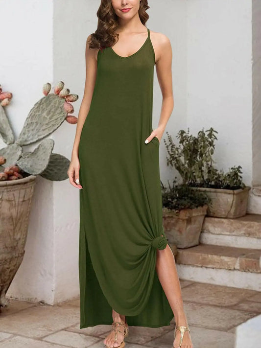 Seductive slit sleeveless dress - Love Salve 