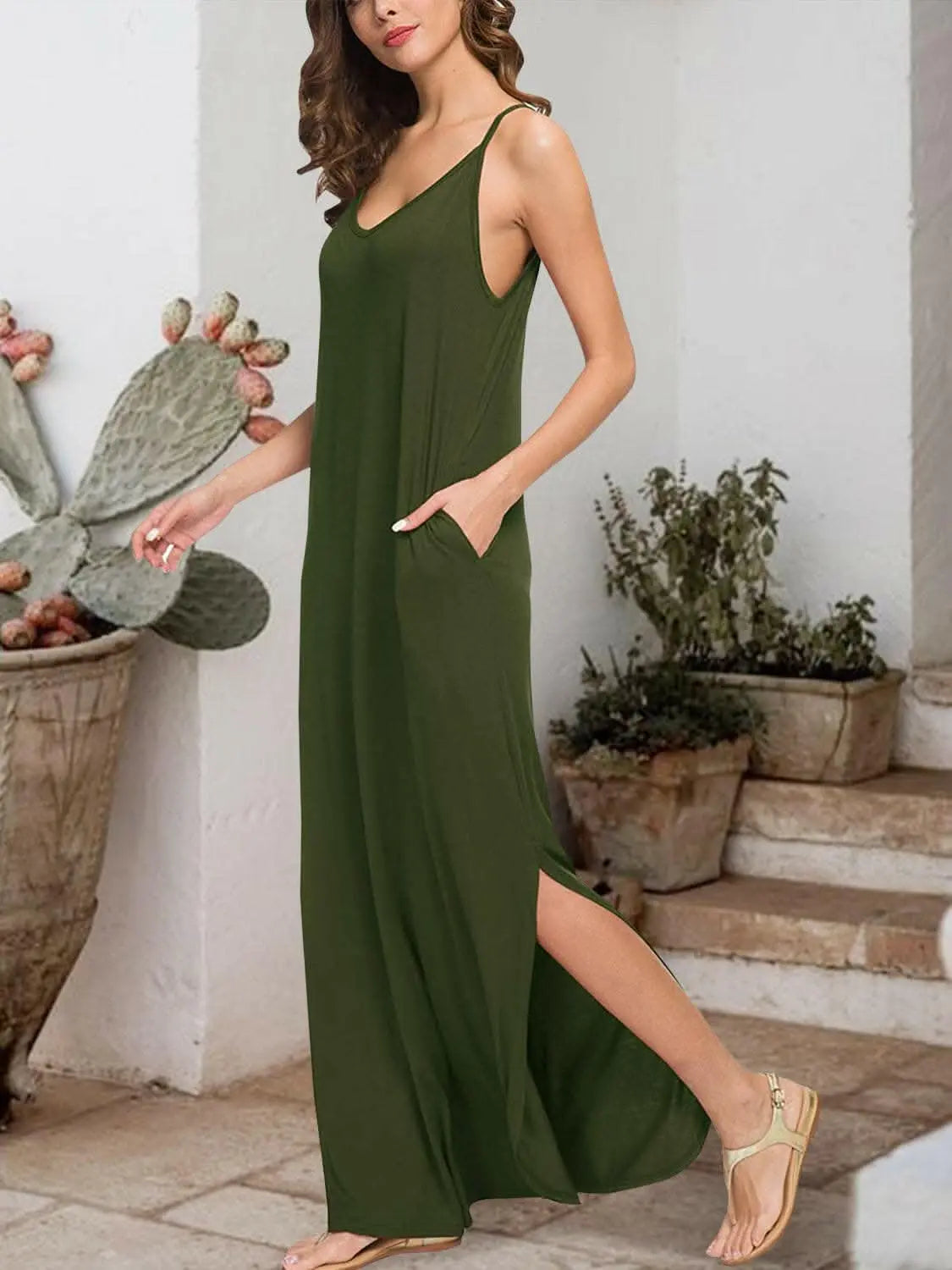 Seductive slit sleeveless dress - Love Salve 