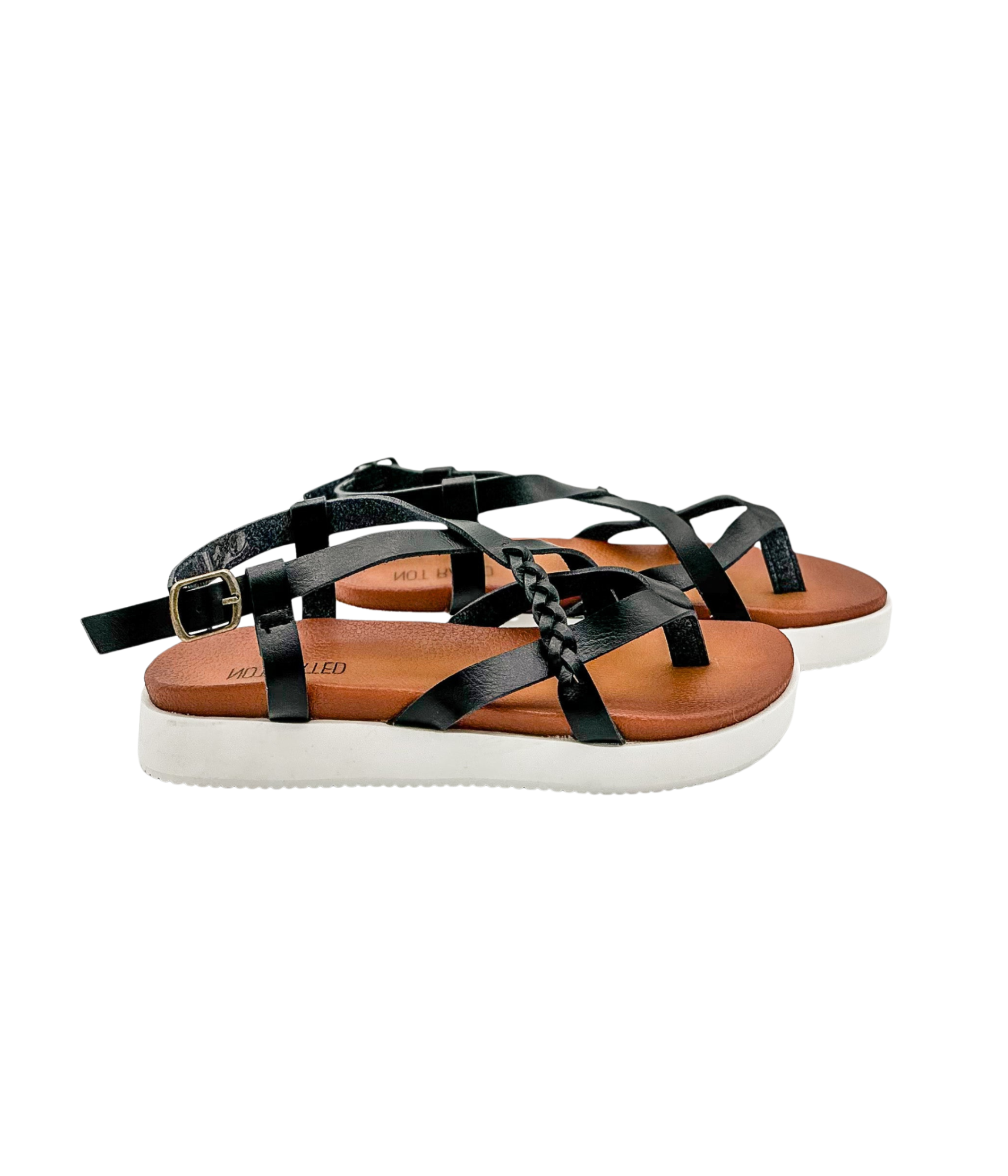 Not Rated Sela Sandal Black Ankle Strap Strappy Heel Naughty Monkey