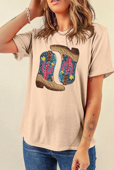 Sequin embellished short sleeve tee - Love Salve 