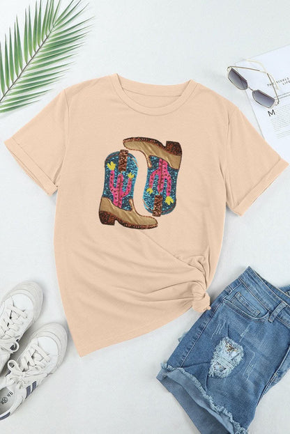 Sequin embellished short sleeve tee - Love Salve 
