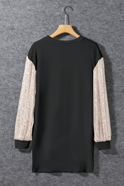 Sequin long sleeve dress with allure - Love Salve 