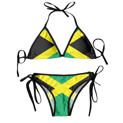 Jamaican Flag Two Piece Swimsuit for Confident Women