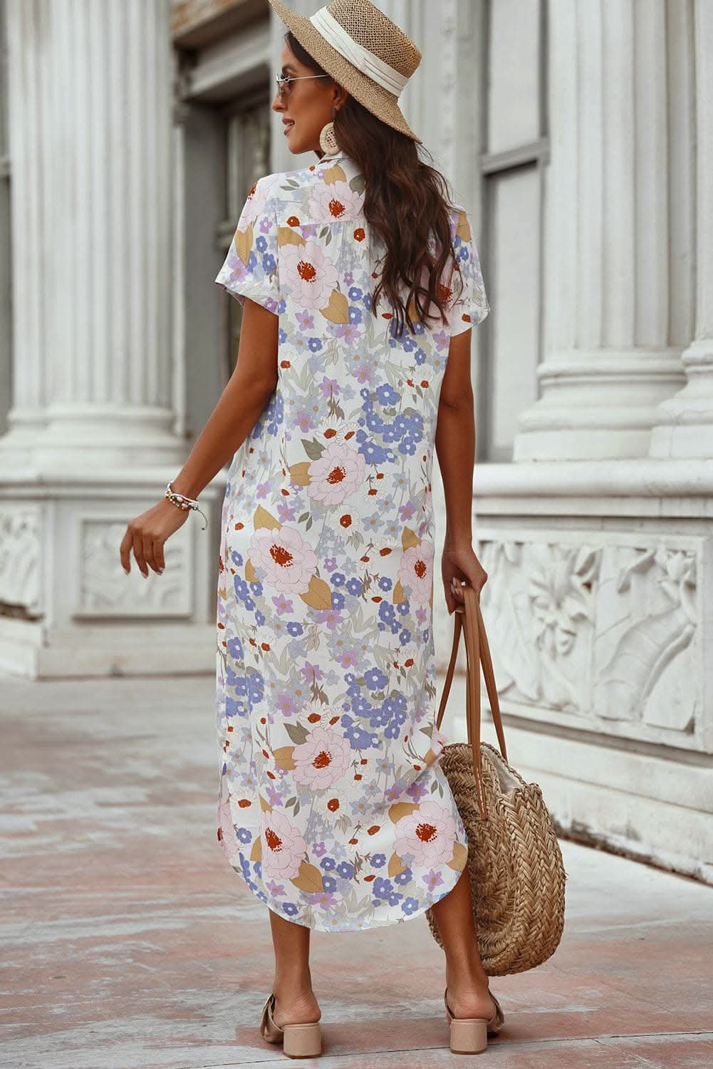 Sheer printed kimono with short sleeves 