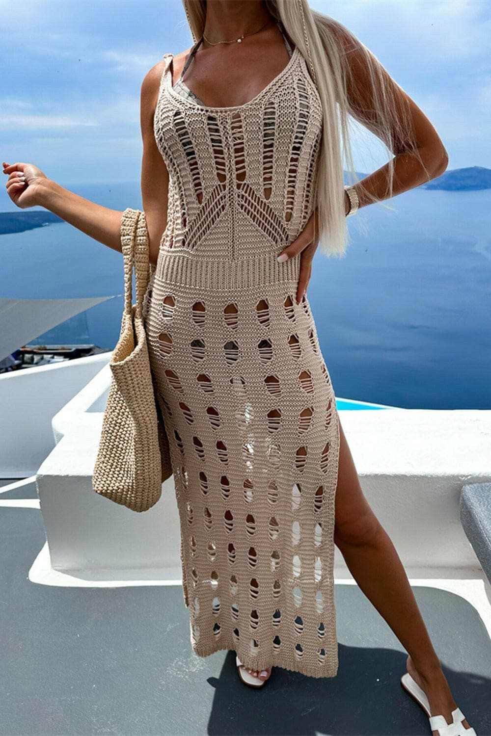 Sheer sleeveless tunic cover-up - Love Salve 