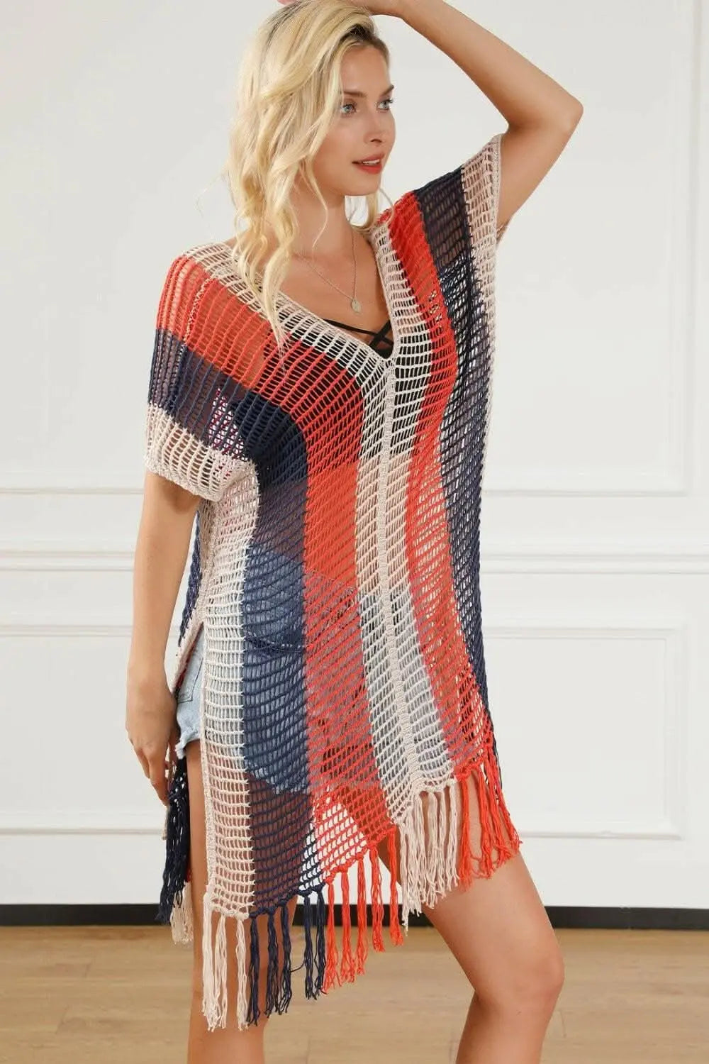 Sheer tassel beach cover-up - Love Salve 