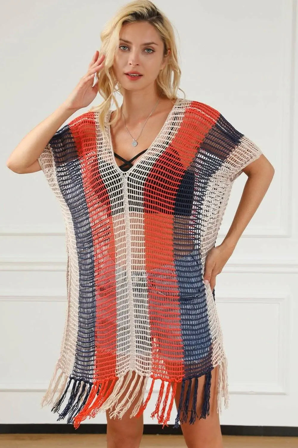 Sheer tassel beach cover-up - Love Salve 