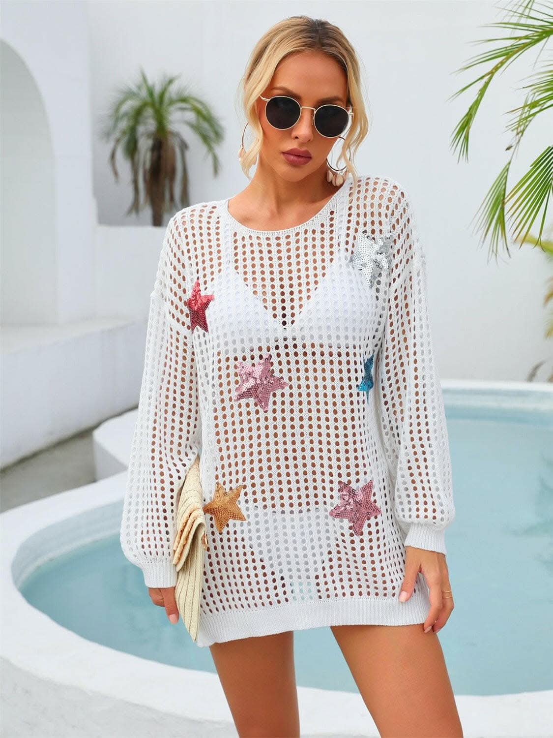 Shimmering star sheer cover up - Love Salve 