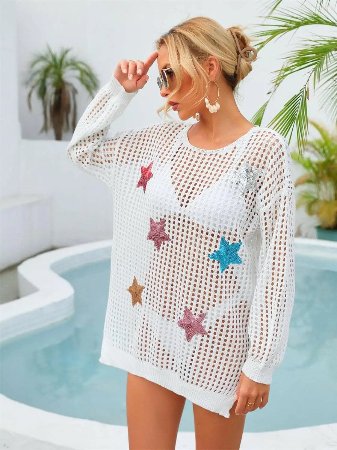 Shimmering star sheer cover up - Love Salve 