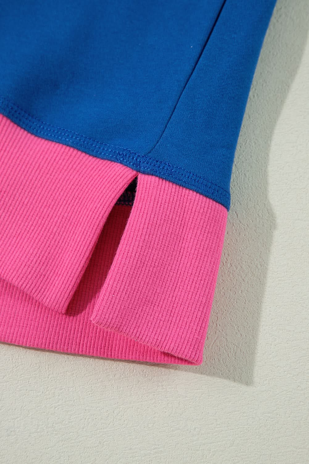 Sky blue color block plus size sweatshirt 