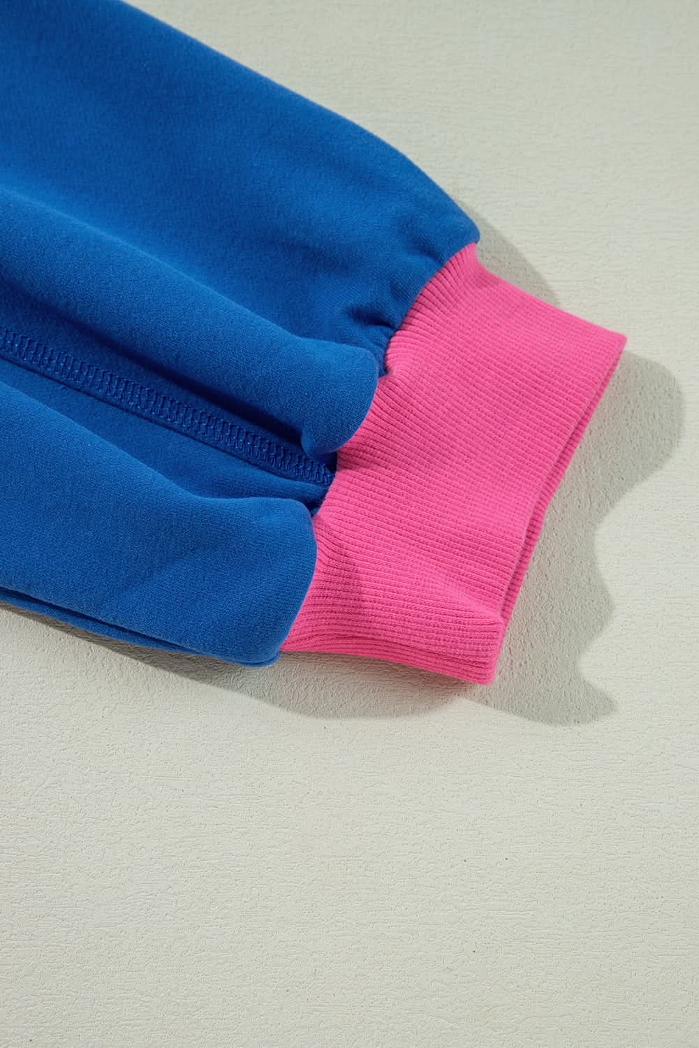Sky blue color block plus size sweatshirt 