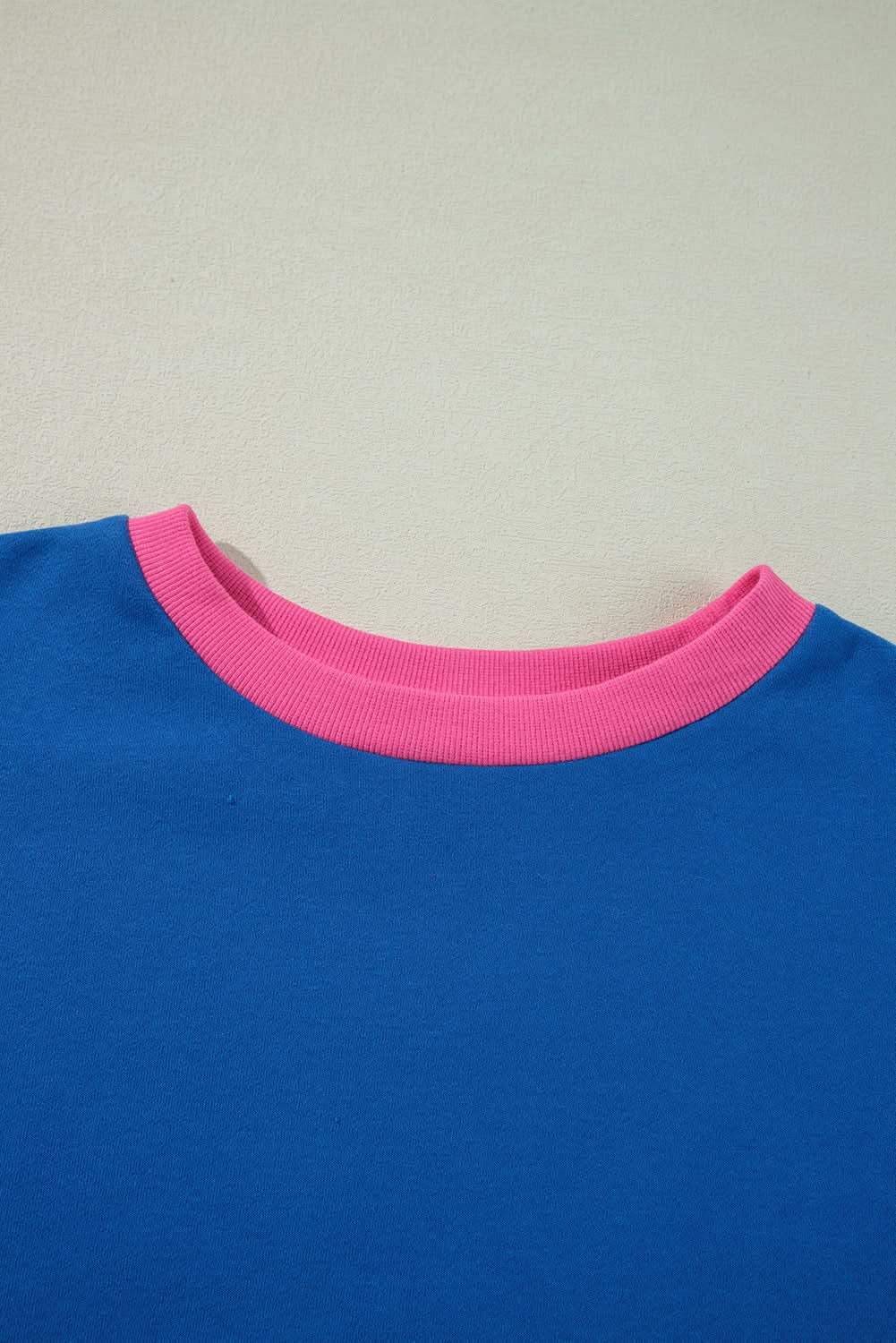 Sky blue color block plus size sweatshirt 