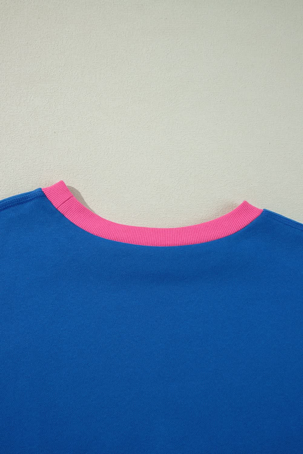 Sky blue color block plus size sweatshirt 