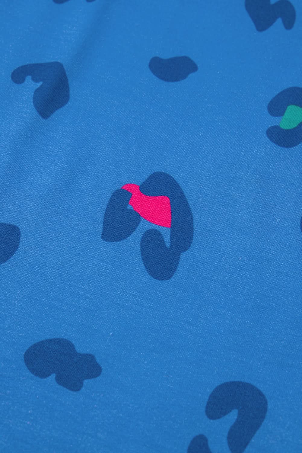 Sky blue leopard print pullover 