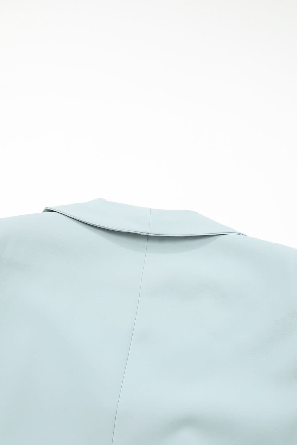 Sky blue plus size lapel blazer 