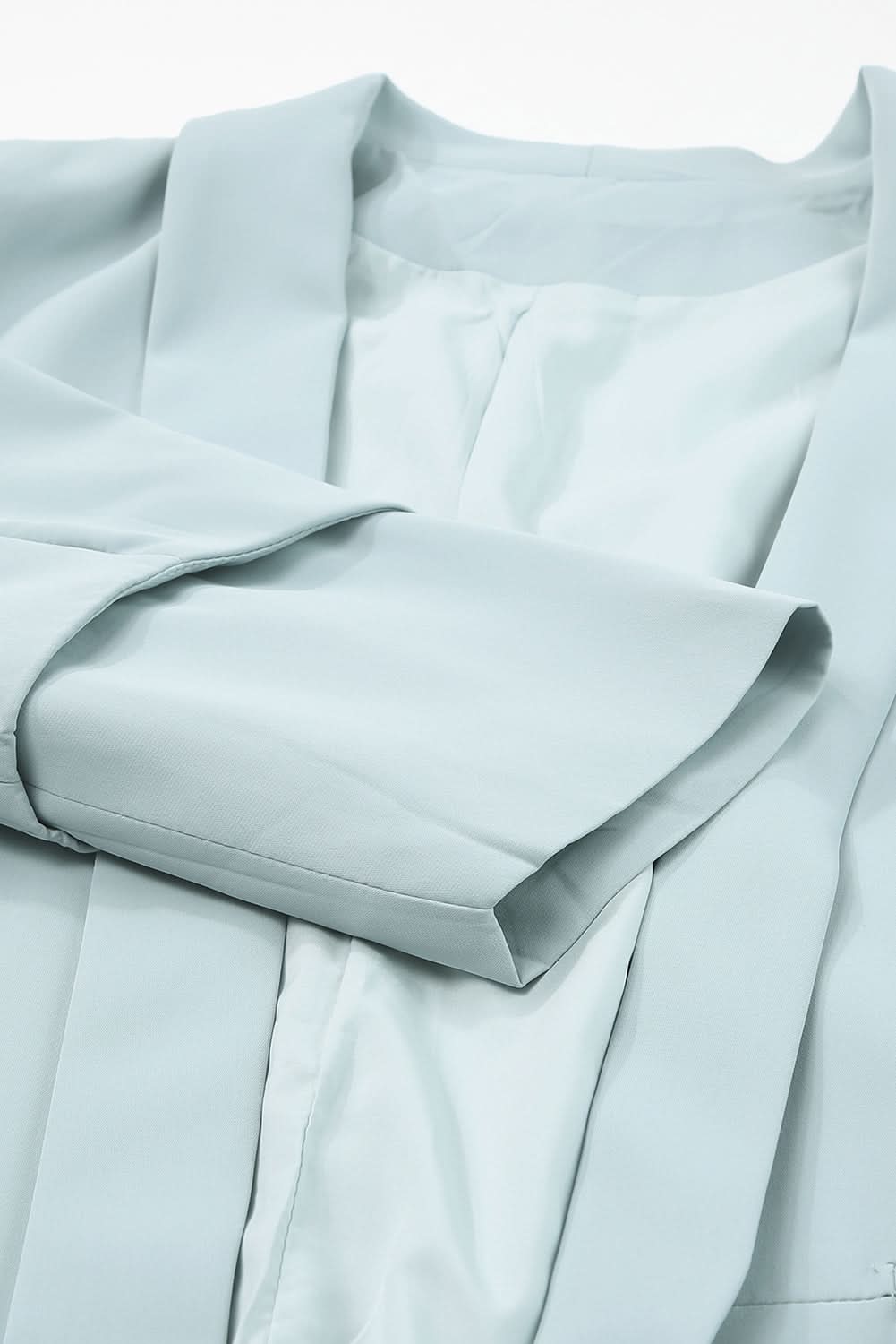 Sky blue plus size lapel blazer - Love Salve 