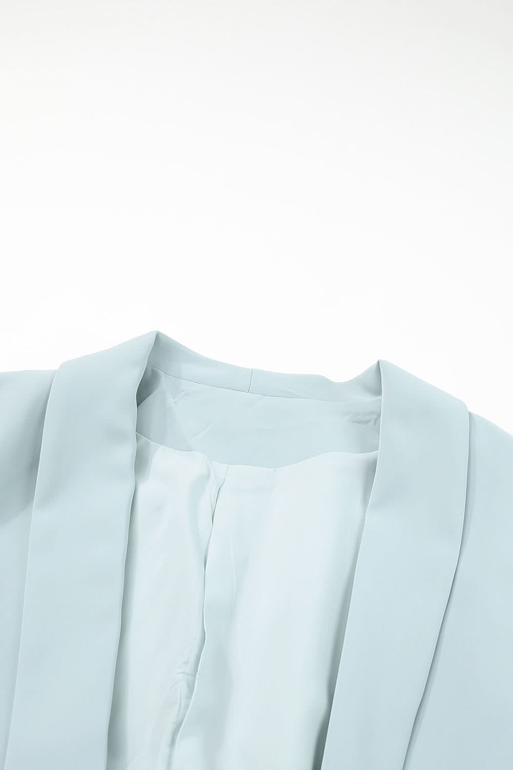 Sky blue plus size lapel blazer 