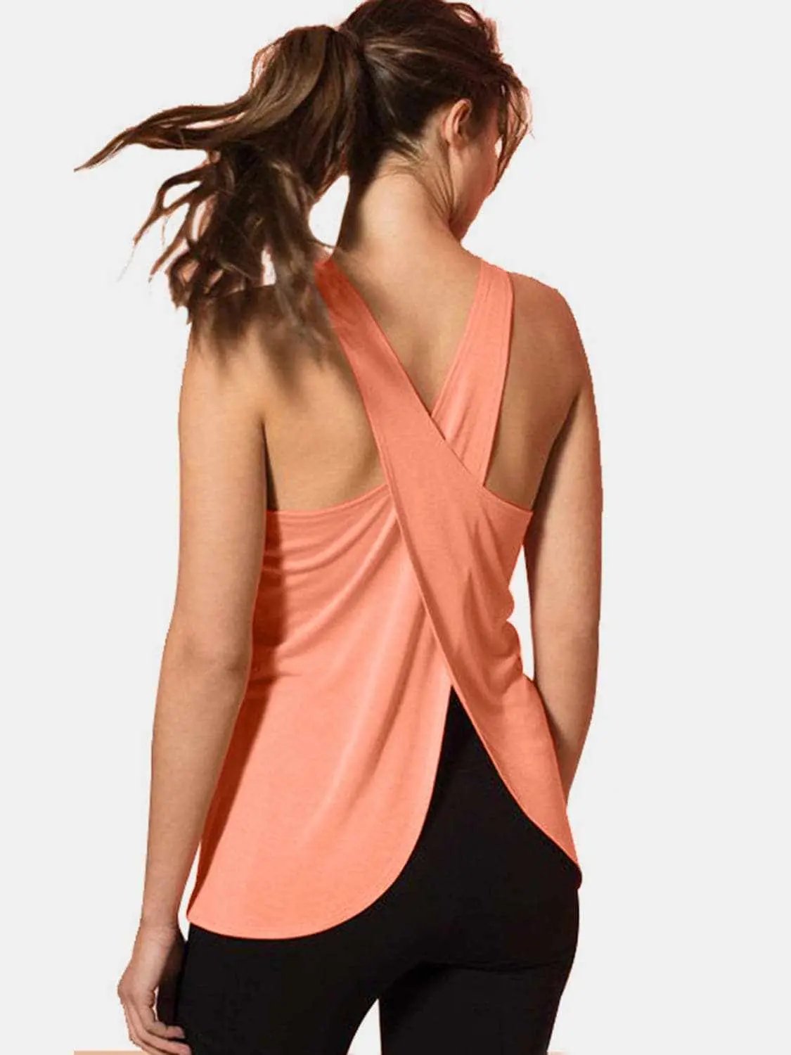 Sleek crisscross workout tank - Love Salve 