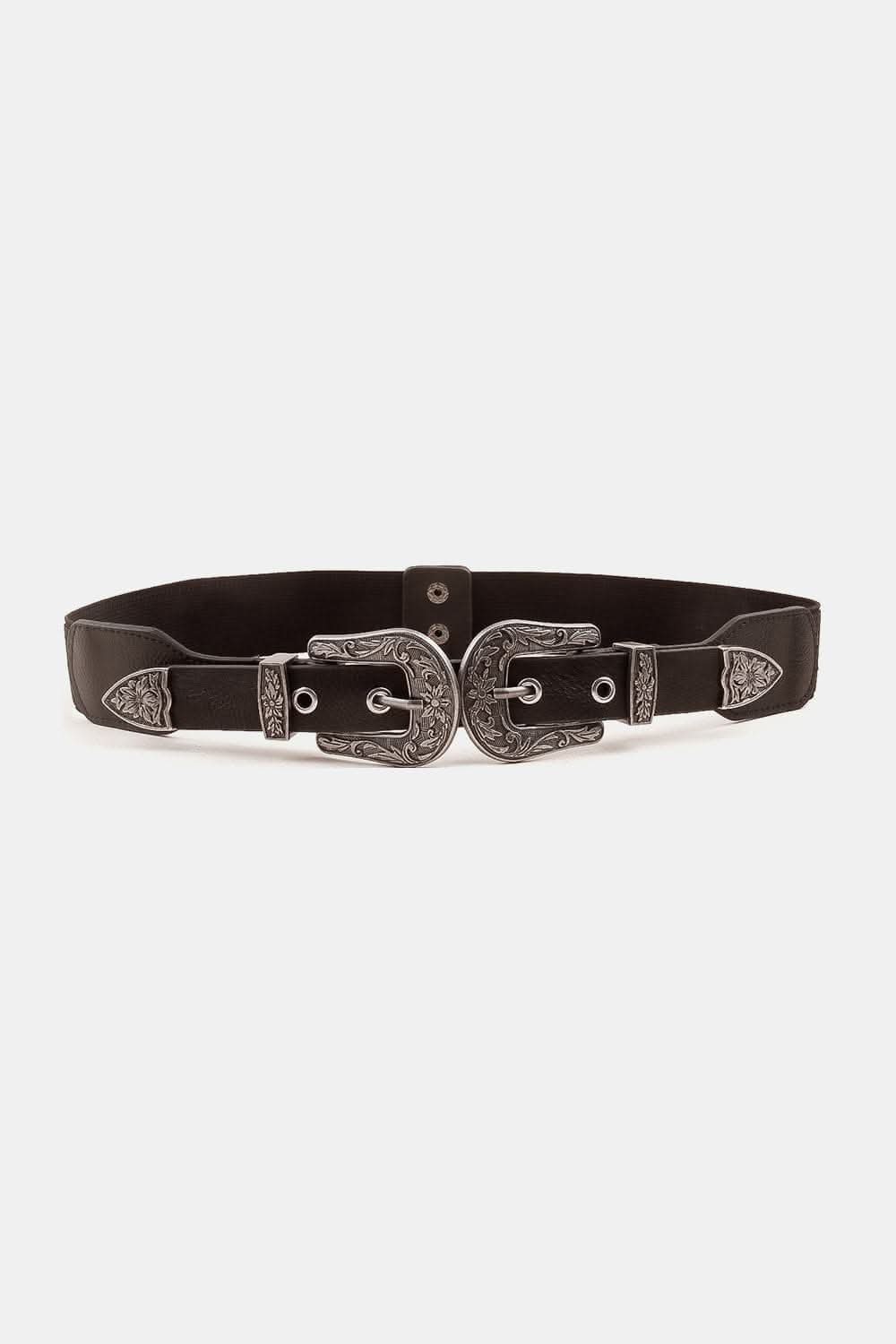 Sleek pu leather belt with alloy buckle 